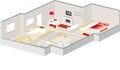 Architects 3d floorplan of a house or apartment