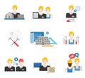 Architects, engineers and construction workers flat icon set