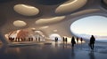 Architects and engineers explore intricate blueprint for future building design structure.