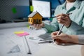 Architects are reviewing plans together, Construction and structure of engineer or architect meeting for project working with Royalty Free Stock Photo