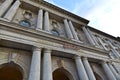 Architectual detail of historic building of the Berlin Academy of Music. Royalty Free Stock Photo