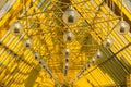 Architectural abstract and perspective view, metal structures with glass roof. Background photo