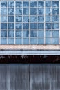 Architectural abstraction. The facade of an old industrial building
