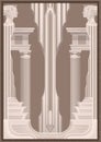 Architectural abstraction greek columns with entablature