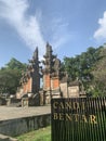 Architectural aerial view of Candi Bentar in Taman Mini Indonesia Indah