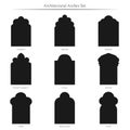 Architectural Arch Set rectangular frame architecture silhouette black Royalty Free Stock Photo