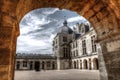 Yard of Chateau de Hautefort in Dordogne, France Royalty Free Stock Photo