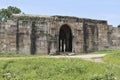 Architectural Archway to Mandvi or Custom House, built in stone and carvings details, was built by Sultan Mahmud Begada 15th - Royalty Free Stock Photo