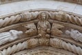 Architectural artistic fragment of the exterior of the Cathedral of St. James in Sibenik, Croatia