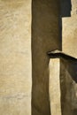 Detail of the wall with shadow of the historic building Royalty Free Stock Photo