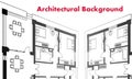 Architectural background. Architectural plan of a residential building. The drawing of the cottage.