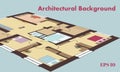 Architectural background. Architectural plans of residential buildings. The drawings of cottages Royalty Free Stock Photo