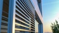 Architectural Beauty of Modern Louvered Facade at Sunset. Generative ai Royalty Free Stock Photo