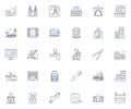 Architectural blueprint line icons collection. Plan, Blueprint, Design, Layout, Draft, Blueprinting, Scheme vector and