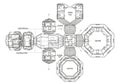 Architectural blueprint of a space station design. The layout Royalty Free Stock Photo
