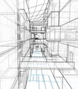 Architectural drawing and perspective