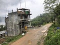 Architectural building in a hill of Clouds and Trees