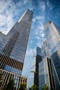 architectural building in metropolis. skyscraper perspective view. new york downtown architecture. perspective city Royalty Free Stock Photo