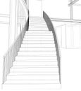 Architectural sketch stairs Royalty Free Stock Photo