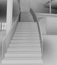 Architectural sketch stairs Royalty Free Stock Photo