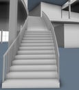 Architectural sketch stairs Royalty Free Stock Photo