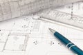 Architectural cad drawing Royalty Free Stock Photo