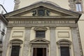 Architectural close up of Biblioteca Ambrosiana building