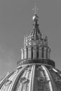 Architectural close up of the Dome of Saint Peter Basilica
