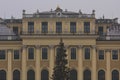 Architectural close up of the facade of Schonbrunn Palace in Vienna