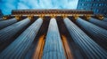 Architectural Columns in the City.Sustainability in Design Royalty Free Stock Photo