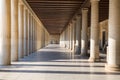 Architectural columns and walkway outside of the Museum of Ancient Agora museum, Stoa of Attalos building at the Ancient Agora of