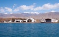 Architectural complex on bank of Issyk-Kul Lake Royalty Free Stock Photo