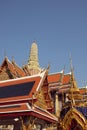 An architectural composition consisting of many Buddhist temples in Bangkok