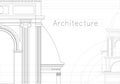 Architectural composition on a white background Royalty Free Stock Photo