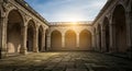 Architectural Courtyard with Arches Royalty Free Stock Photo