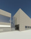 3D render - view to the modern building Royalty Free Stock Photo