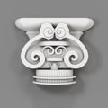 Architectural decorative element on a gray background. 3d render
