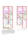 Architectural Design Plan- 1 Bed Room Set Residential Flat Royalty Free Stock Photo