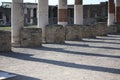 Architectural detail of ancient columns of Pompei Royalty Free Stock Photo