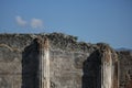 Architectural detail of ancient columns of Pompei Royalty Free Stock Photo