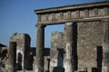 Architectural detail of ancient columns of Pompei Royalty Free Stock Photo