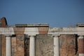 Architectural detail of ancient columns of Pompei Royalty Free Stock Photo