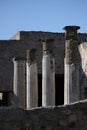 Architectural detail of ancient columns of Pompei Royalty Free Stock Photo