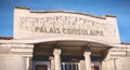 Architectural detail of the Art Deco Building Consular Palace in Sete, France