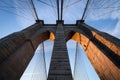 Architectural detail of the Brooklyn Bridge in New York City Royalty Free Stock Photo