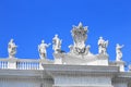 Architectural detail of buildings in Piazza San Pietro, St Peters Square in Vatican. Royalty Free Stock Photo