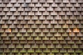 architectural detail of a cabin exterior - wooden shingles Royalty Free Stock Photo