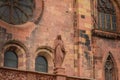 Architectural detail of the Cathedral of Our Lady of Freiburg Royalty Free Stock Photo