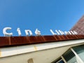 Architectural detail of the CinÃ© LibertÃ© (Cinema) in France