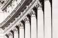 Architectural detail of columns of Vittorio Emanuele II Monument, aka Vittoriano or Altare della Patria. Rome, Italy Royalty Free Stock Photo